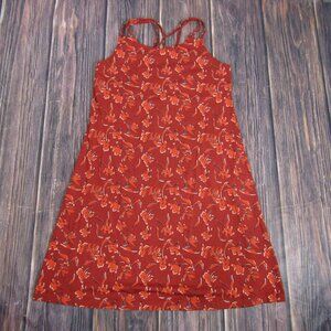 Kuhl Dress Womens Medium Scarlet Print Lyra Krossbak Crossback Strappy Floral